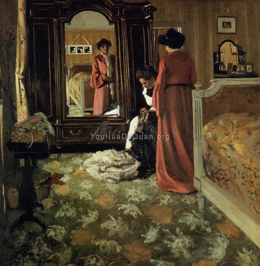 Interior, Bedroom with Two Figures - 菲利克斯·瓦洛东